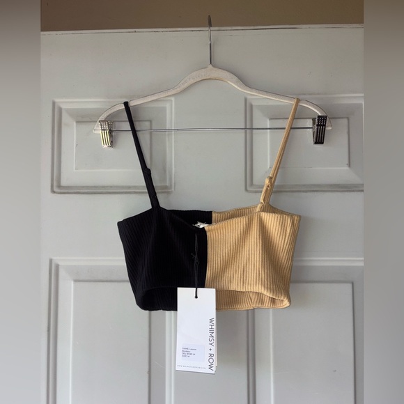 Whimsy + Row black/tan Lennon bandeau tank size M - Picture 3 of 3